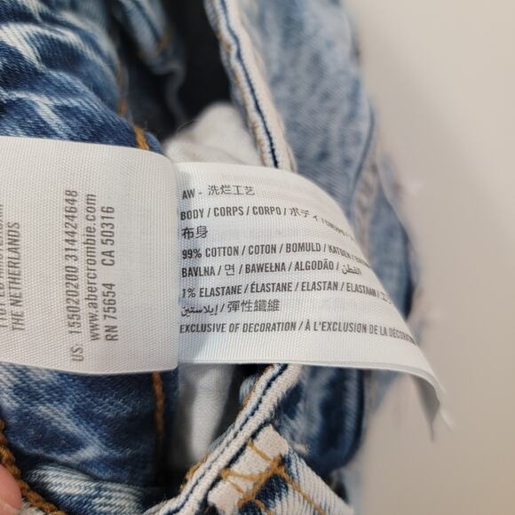 Abercrombie &‎ Fitch Curve Love The Mom High Rise Acid Wash Size 25/0 - Picture 5 of 5